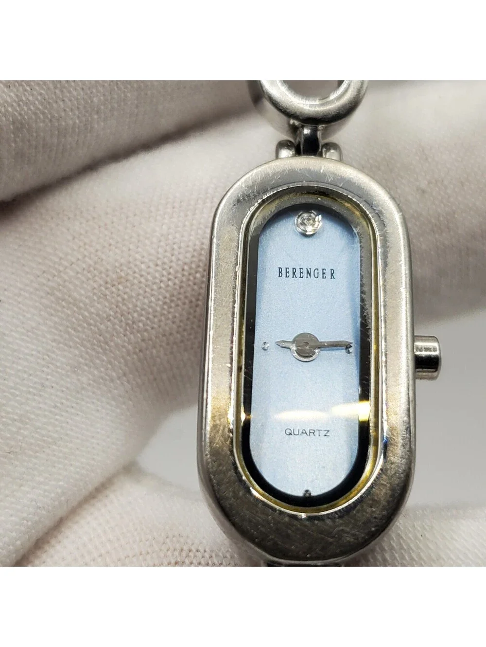 Berenger Womens Watch 13mm Blue Dial Silver Tone New Battery